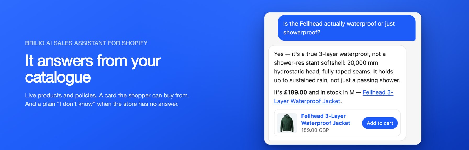 Brilio AI Sales Assistant for Shopify